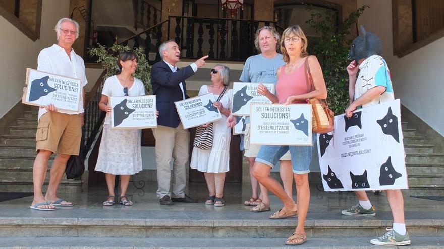 Protesta de los animalistas en Sóller para exigir que se mantengan las esterilizaciones de los gatos callejeros