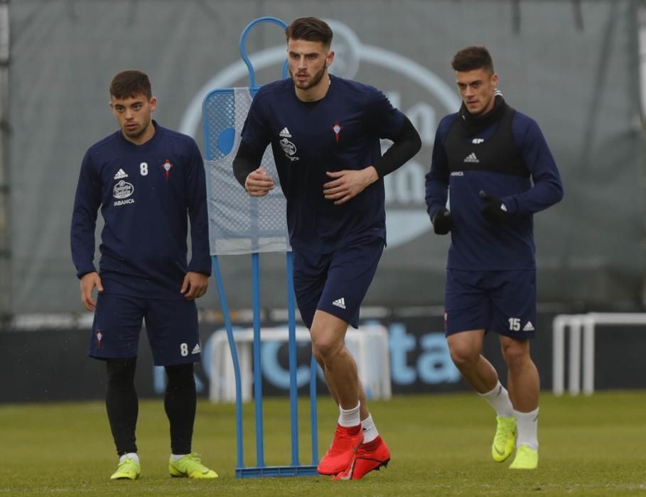 Primer entrenamiento de Hoedt en A Madroa