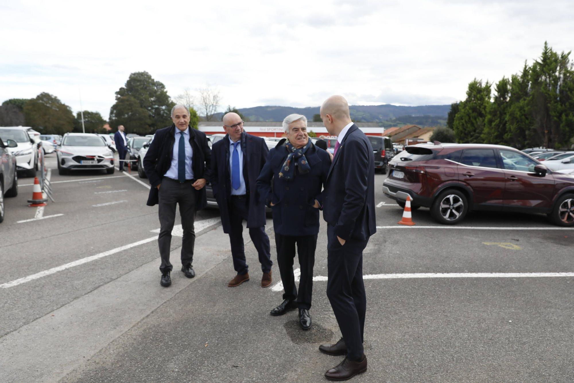 La visita del presidente de la Federación Española de Fútbol, Pedro Rocha, a Asturias, en imágenes