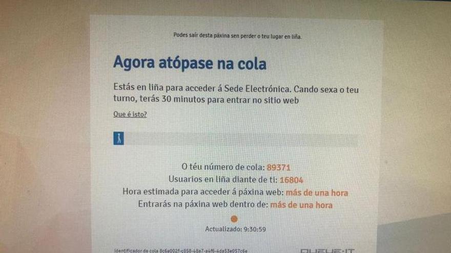 Otro mensaje de la cola virtual para el bono turístico de la Xunta.