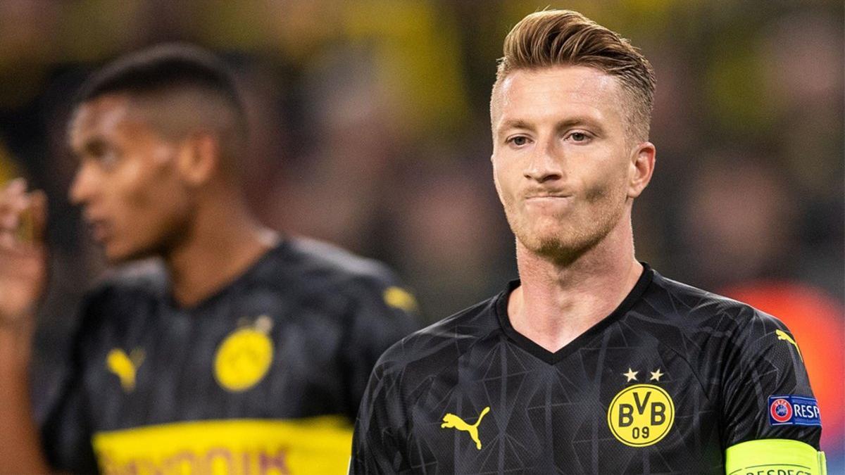 Marco Reus en el partido de Champions ante el FC Barcelona