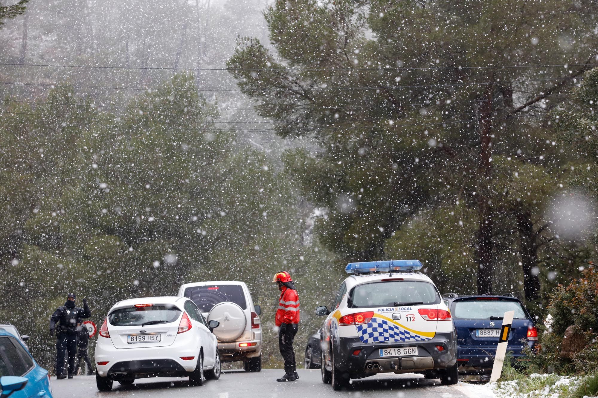 Galería de imágenes de la nieve por la borrasca Juliette en Ibiza