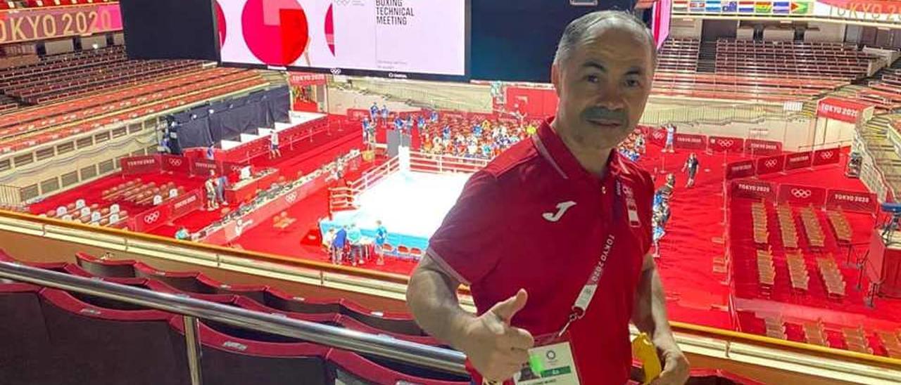 Rafa Lozano, en la sede del boxeo de los pasados Juegos Olímpicos de Tokio.