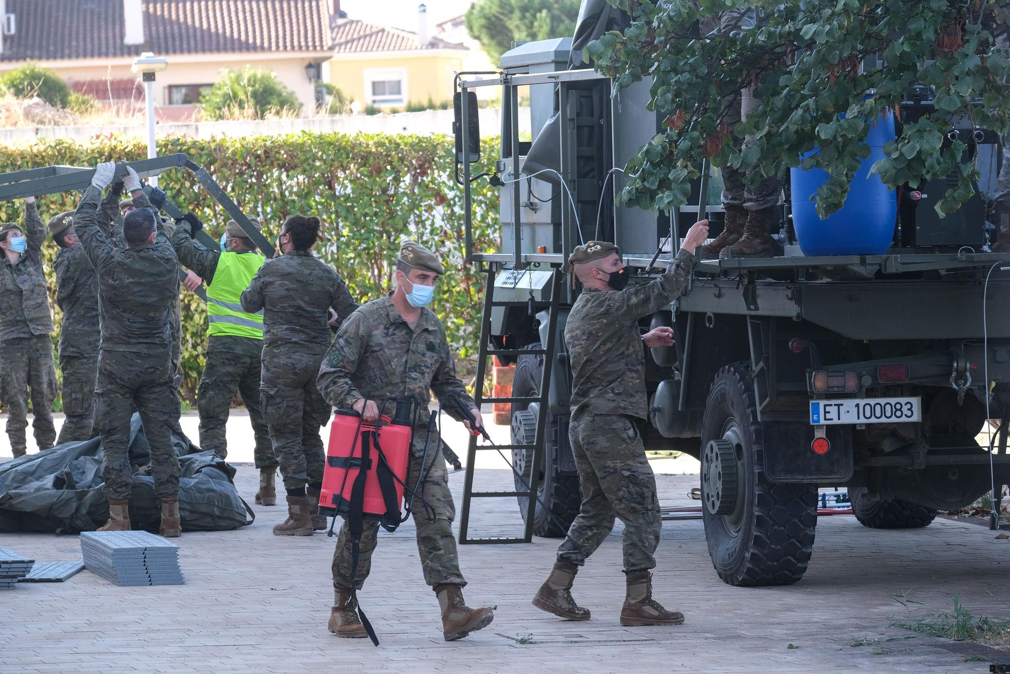 El Ejército regresa al geriátrico de Petrer para desinfectar sus instalaciones