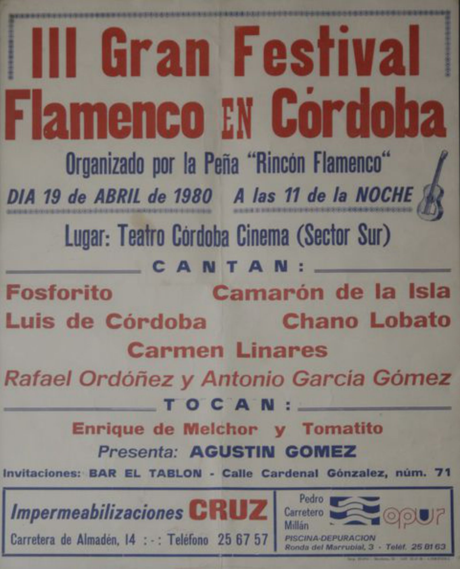 Anuncio de uno de los festivales.