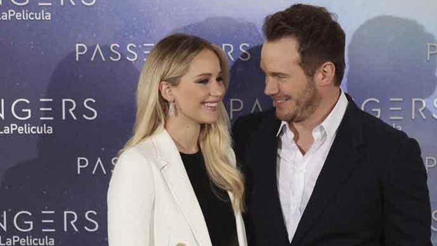 Jennifer Lawrence y Chris Pratt, flechazo galáctico en Madrid