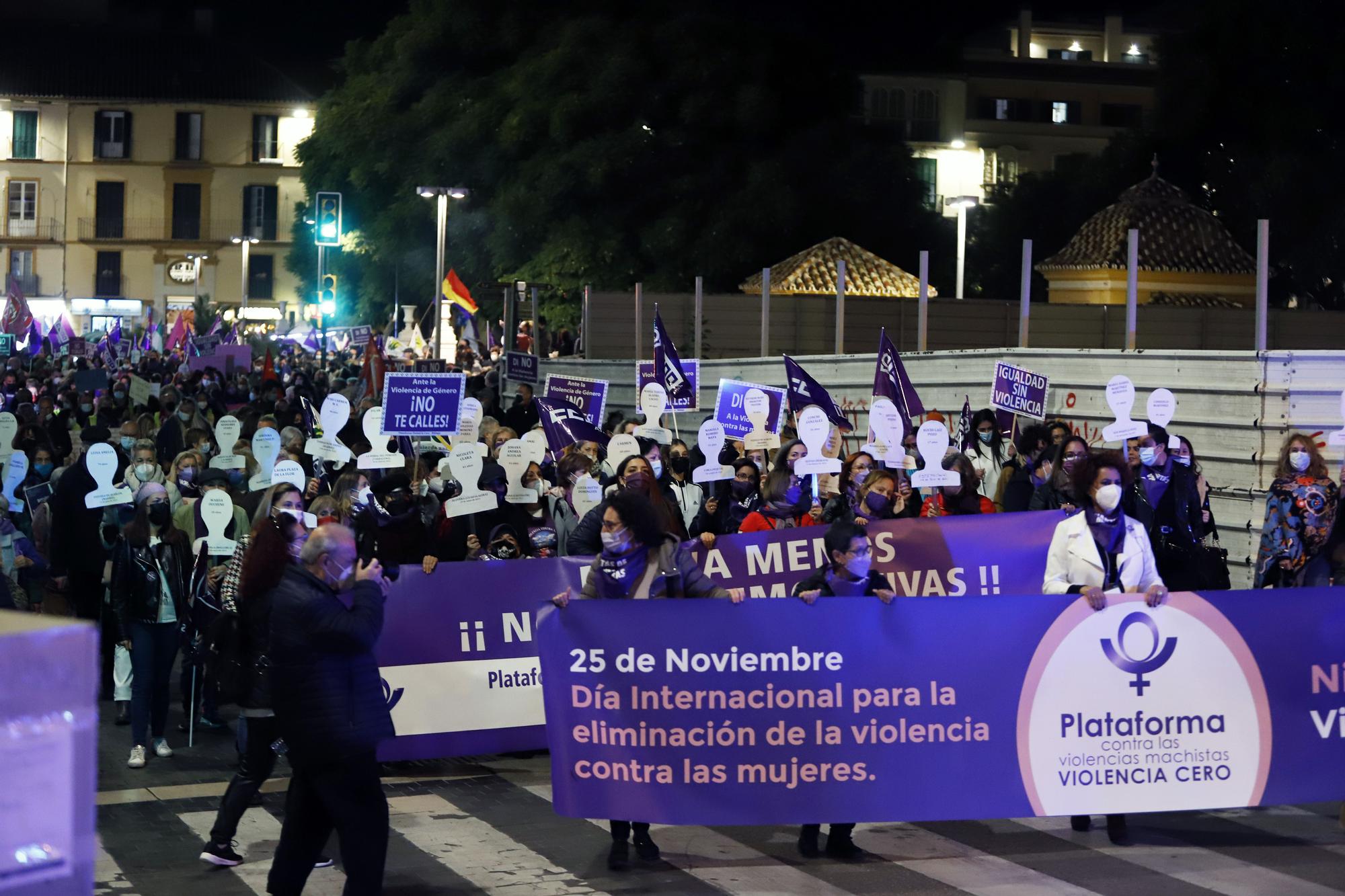 Manifestación del 25N contra la violencia machista en Málaga