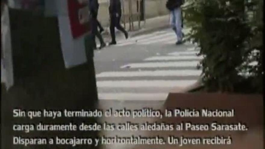 Violentas imágenes de los incidentes del 26S en Pamplona