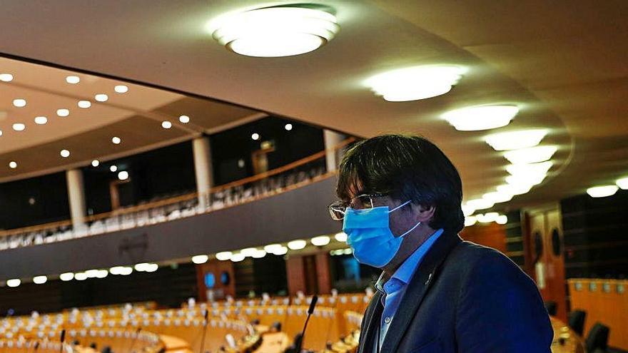 Puigdemont, ahir al Parlament Europeu.