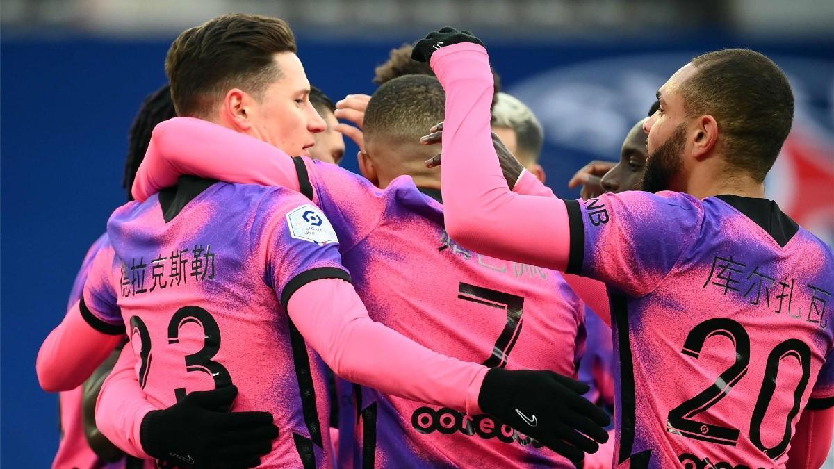 El PSG celebra el gol de Draxler ante el Niza