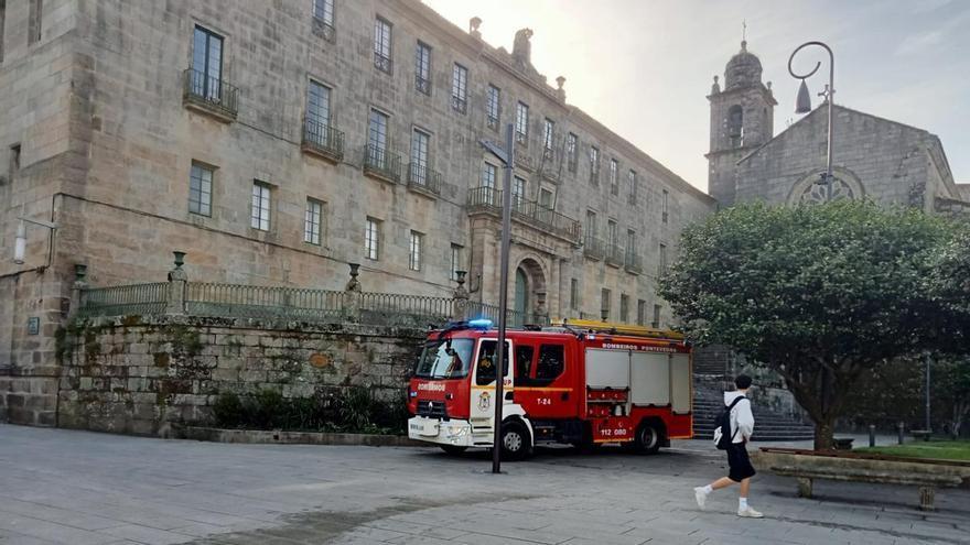 an un incendio en la iglesia de San Francisco de Pontevedra