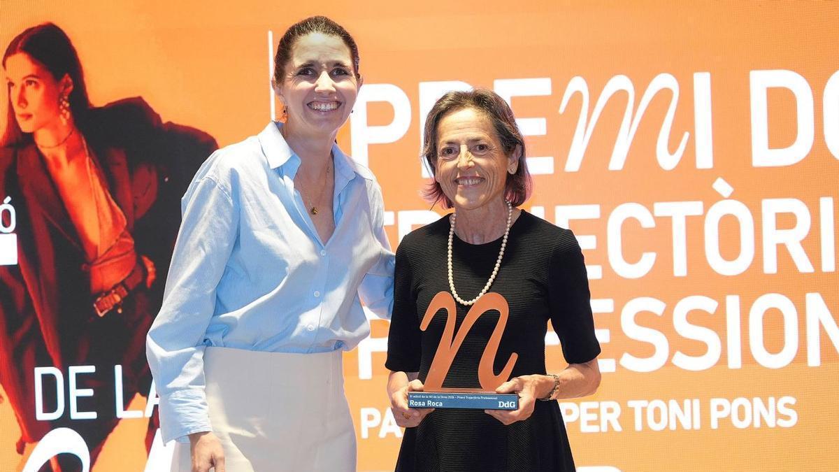 Rosa Roca, recollint el Premi Trajectòria Professional, ahir al vespre.