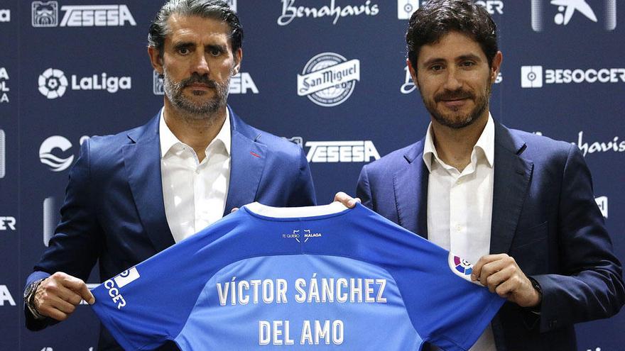 Víctor Sánchez del Amo y Caminero en la presentación del todavía técnico blanquiazul.