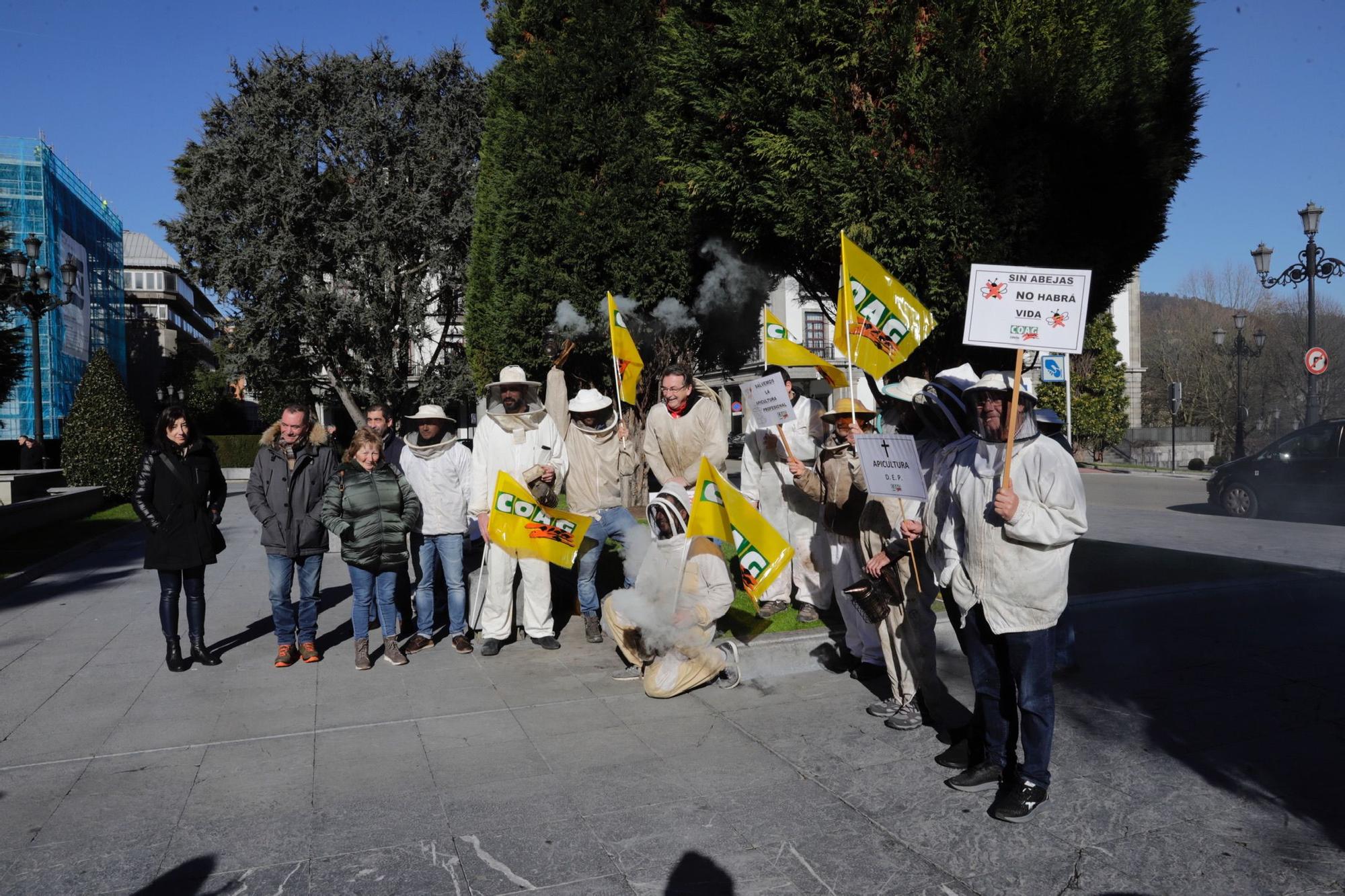 EN IMÁGENES: Así fue la protesta de apicultores en Oviedo