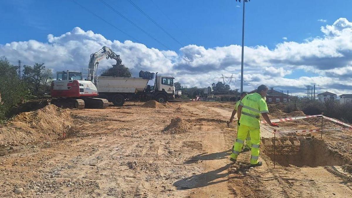 Los trabajos en el nuevo vial.