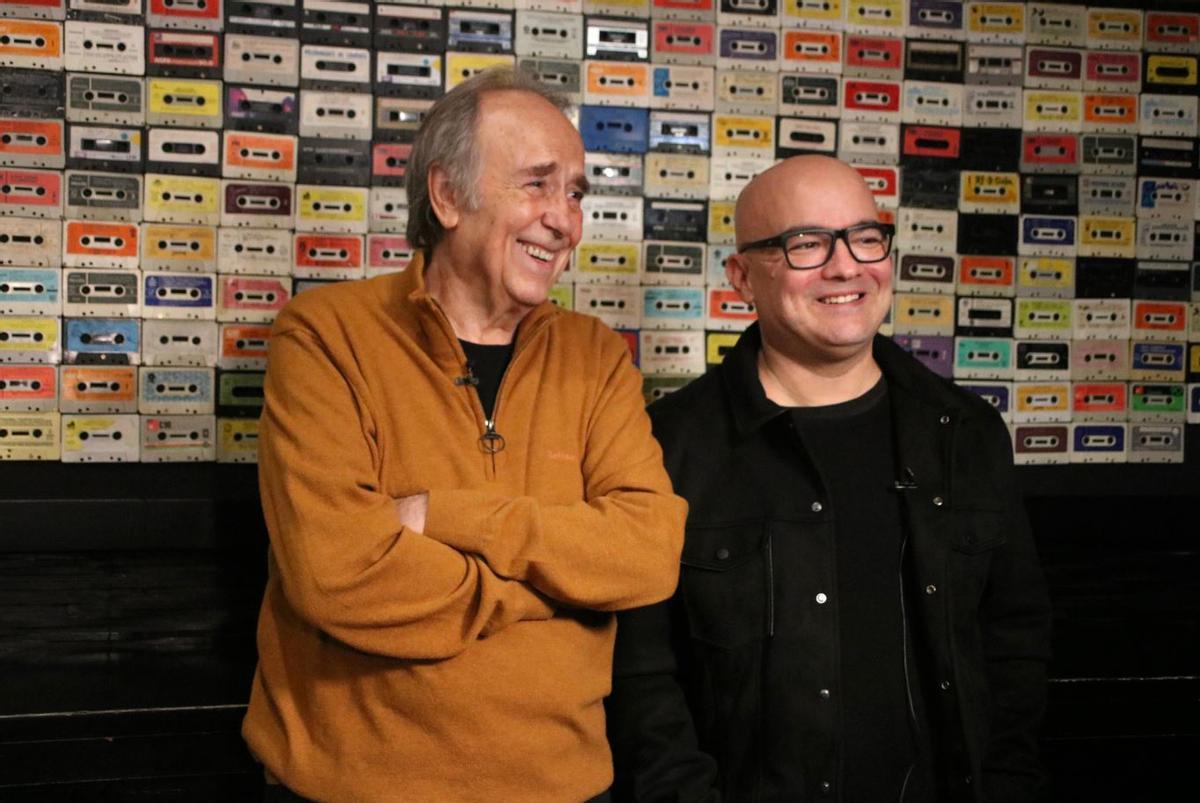 Jofre Bardagí amb Joan Manuel Serrat, en la presentació del nou disc homentage.