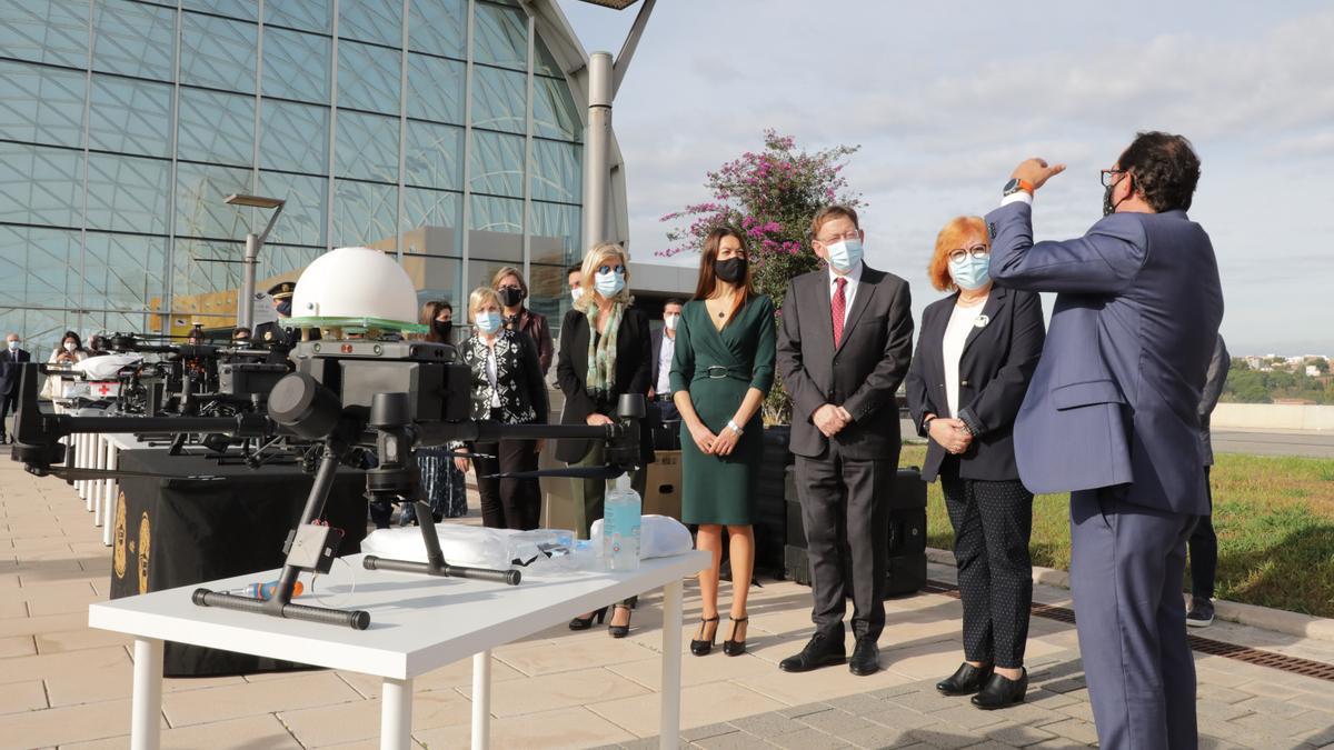 Un momento de la exhibición del dron