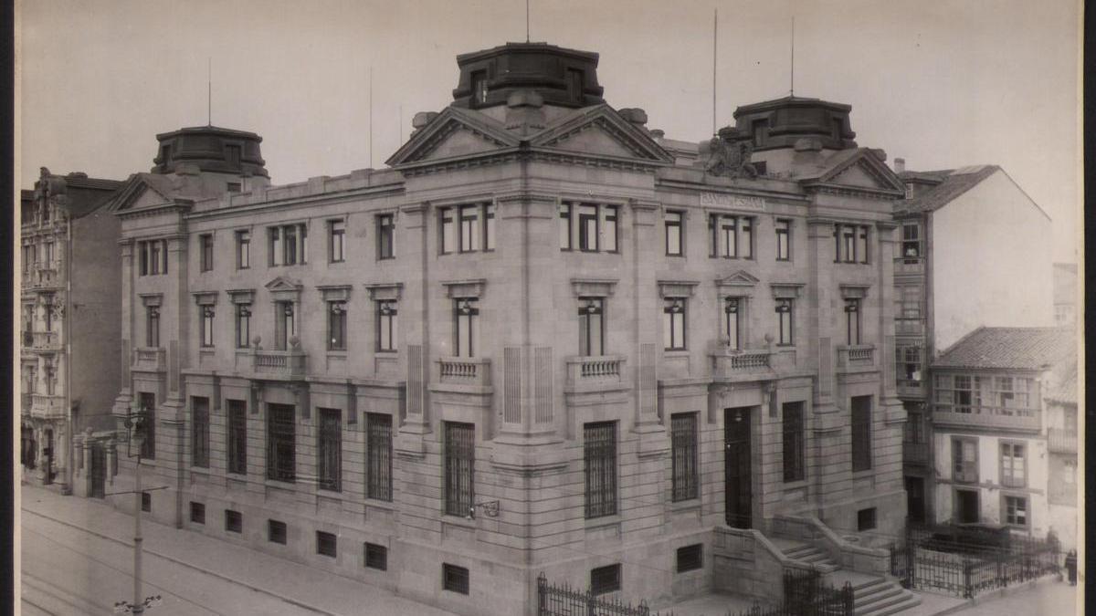 El edificio del Banco de España, en la calle Durán Loriga, en la época de su inauguración.
