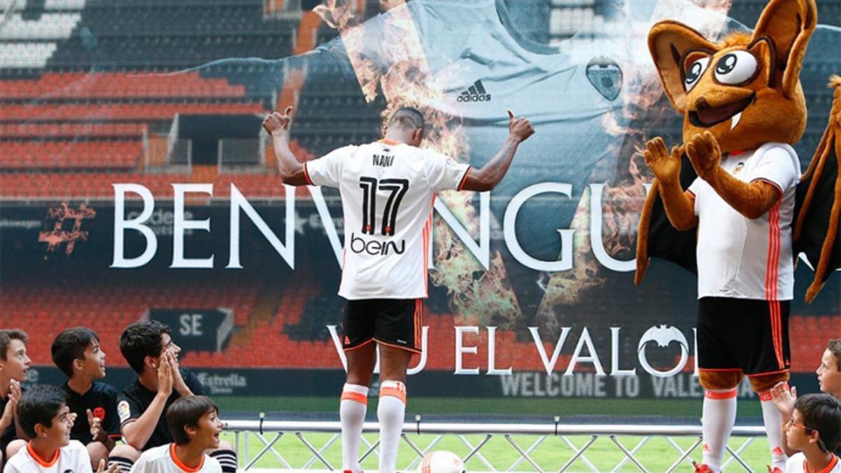 Nani se presentó en Mestalla ante siete mil valencianistas