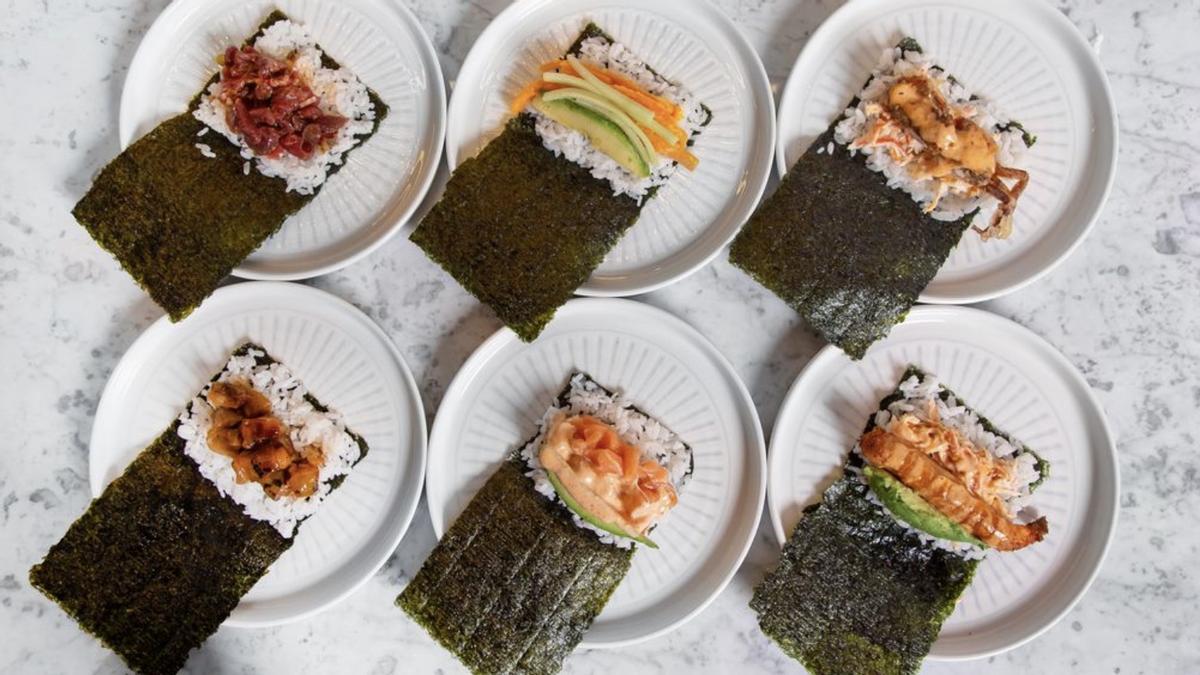 Algunos de los 'hand rolls' de Kaito.