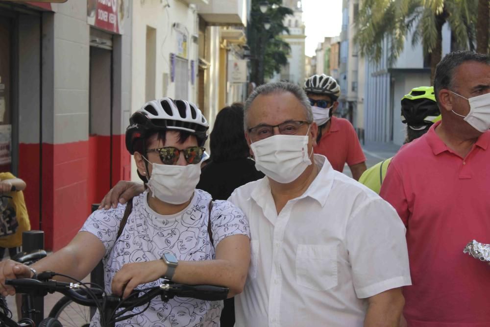 Cadena ciclista organizada en Ontinyent en el Día Mundial de la Bici