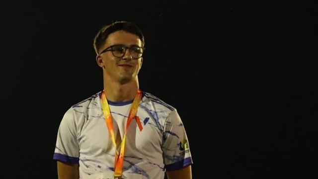 Hugo Pérez, en el podio del Campeonato de España sub-20. | L.O.