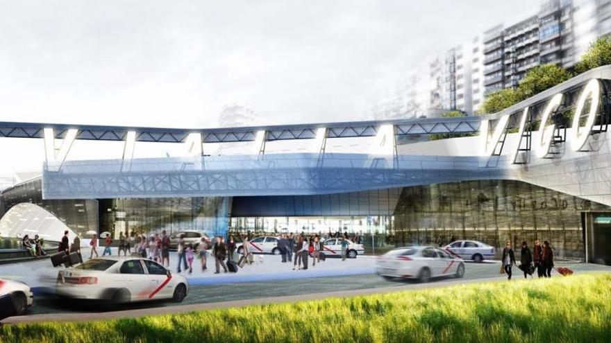 Recreación del acceso principal a la futura estación de tren de Urzáiz. // FdV