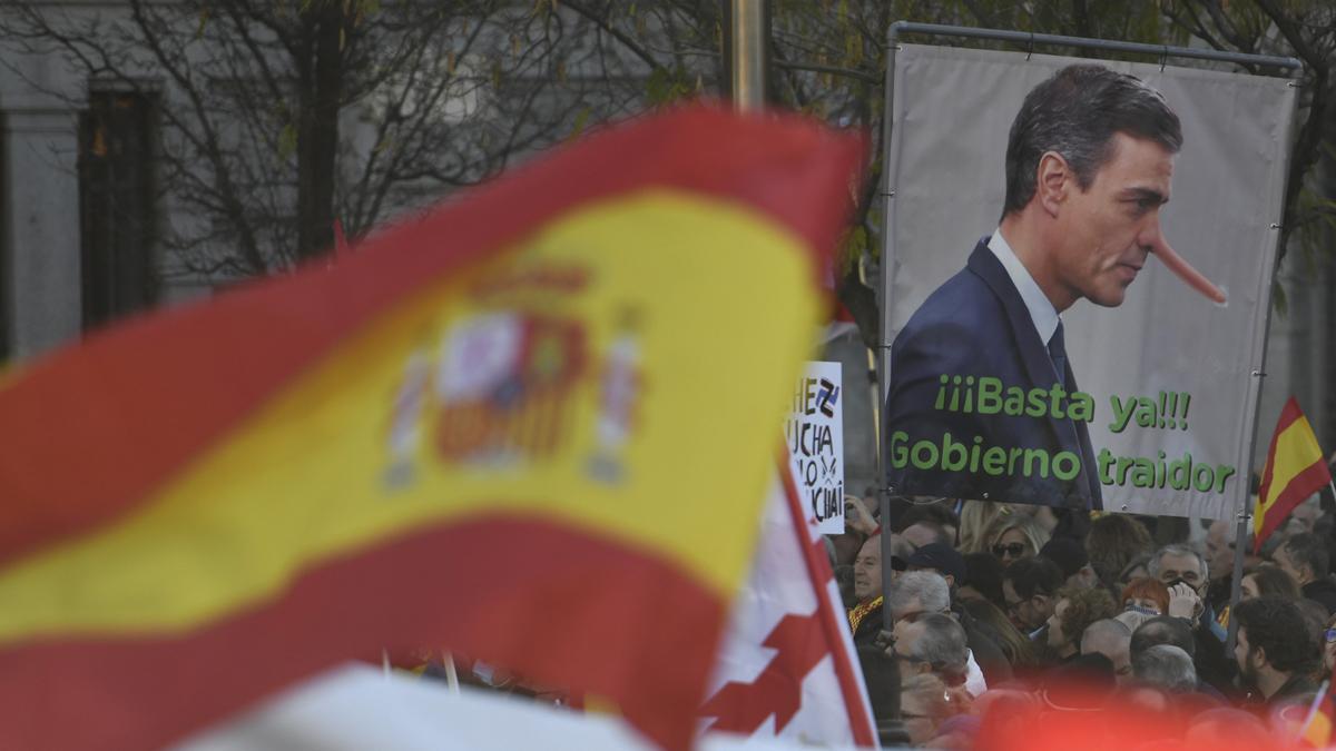 Manifestación en Madrid contra la política de Pedro Sánchez