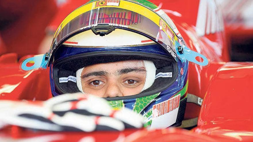 Massa, ayer, al volante de un monoplaza en el circuito modenés de Fiorano (Italia)