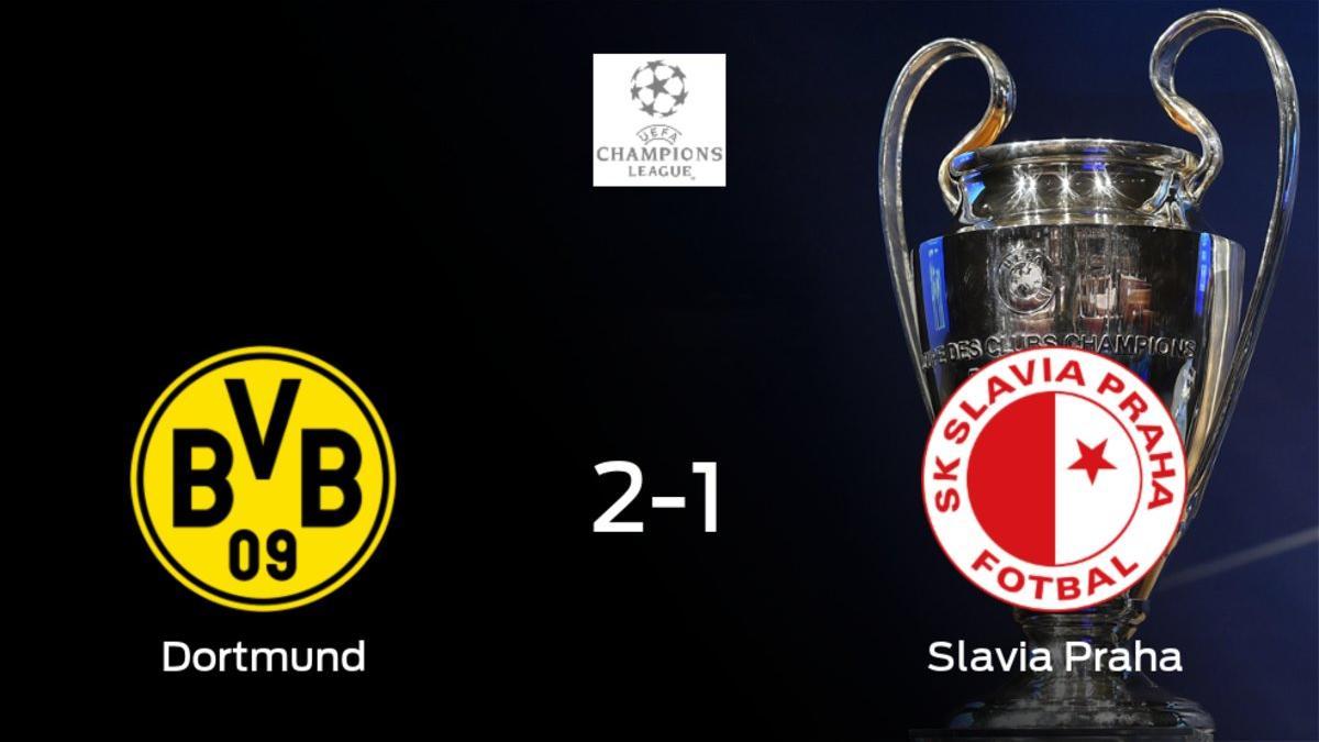 El Borussia de Dortmund suma tres puntos a su casillero tras ganar al Slavia Praha (2-1)