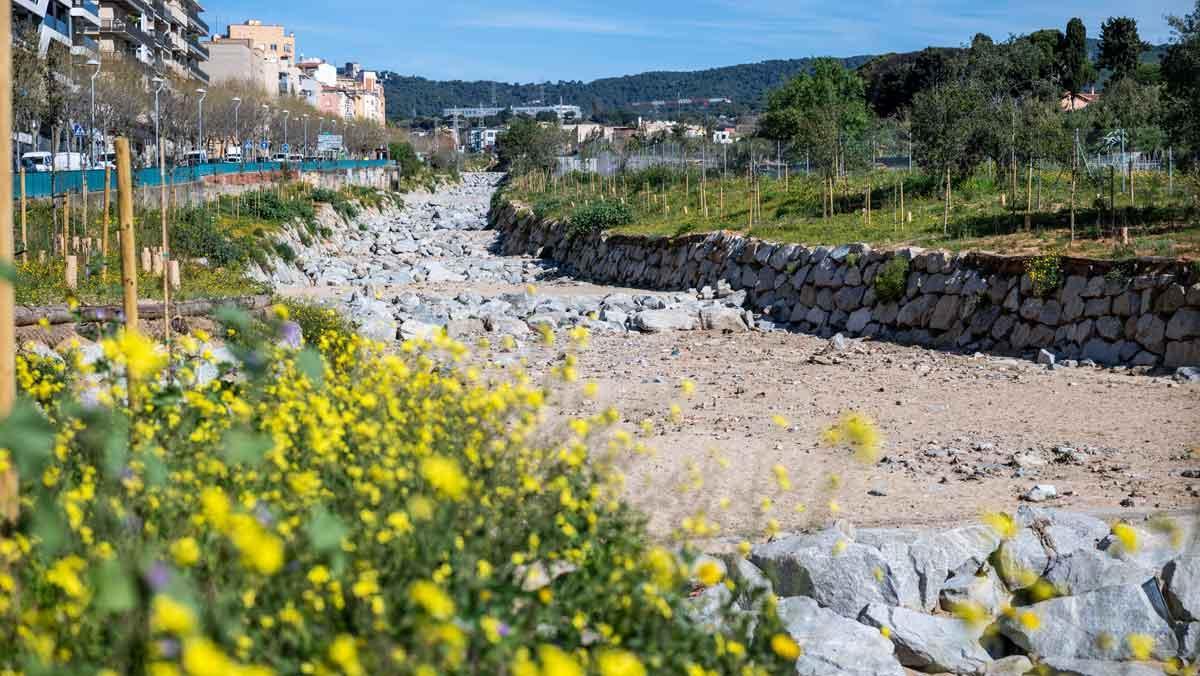 La Riera de Sant Simó de Mataró, una vez finalizadas las actuaciones para su renaturalización.