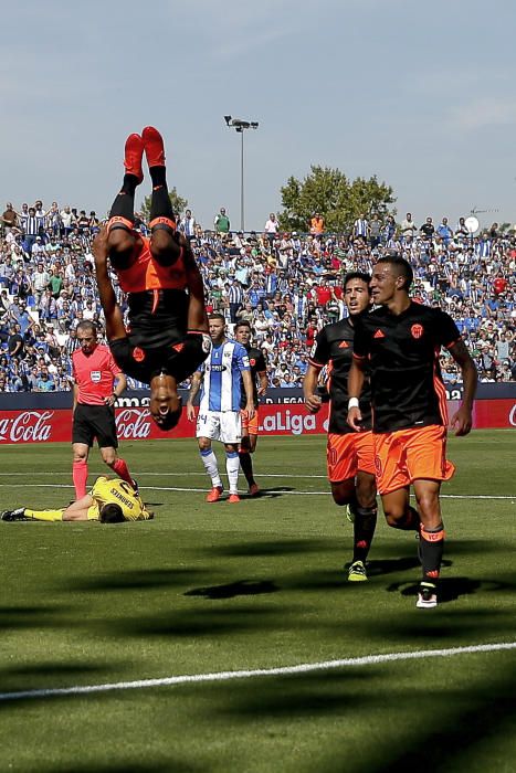 La espectacular celebración de Nani frente al Leganés