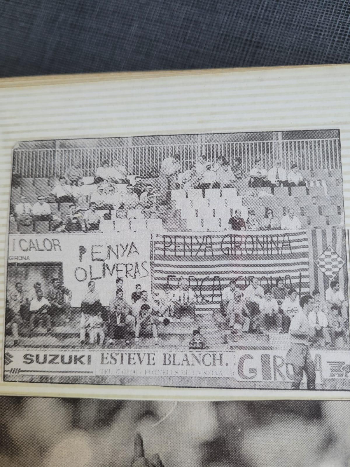 Oliveras va tenir una penya a la zona de l'actual graderia de Preferent de Montilivi