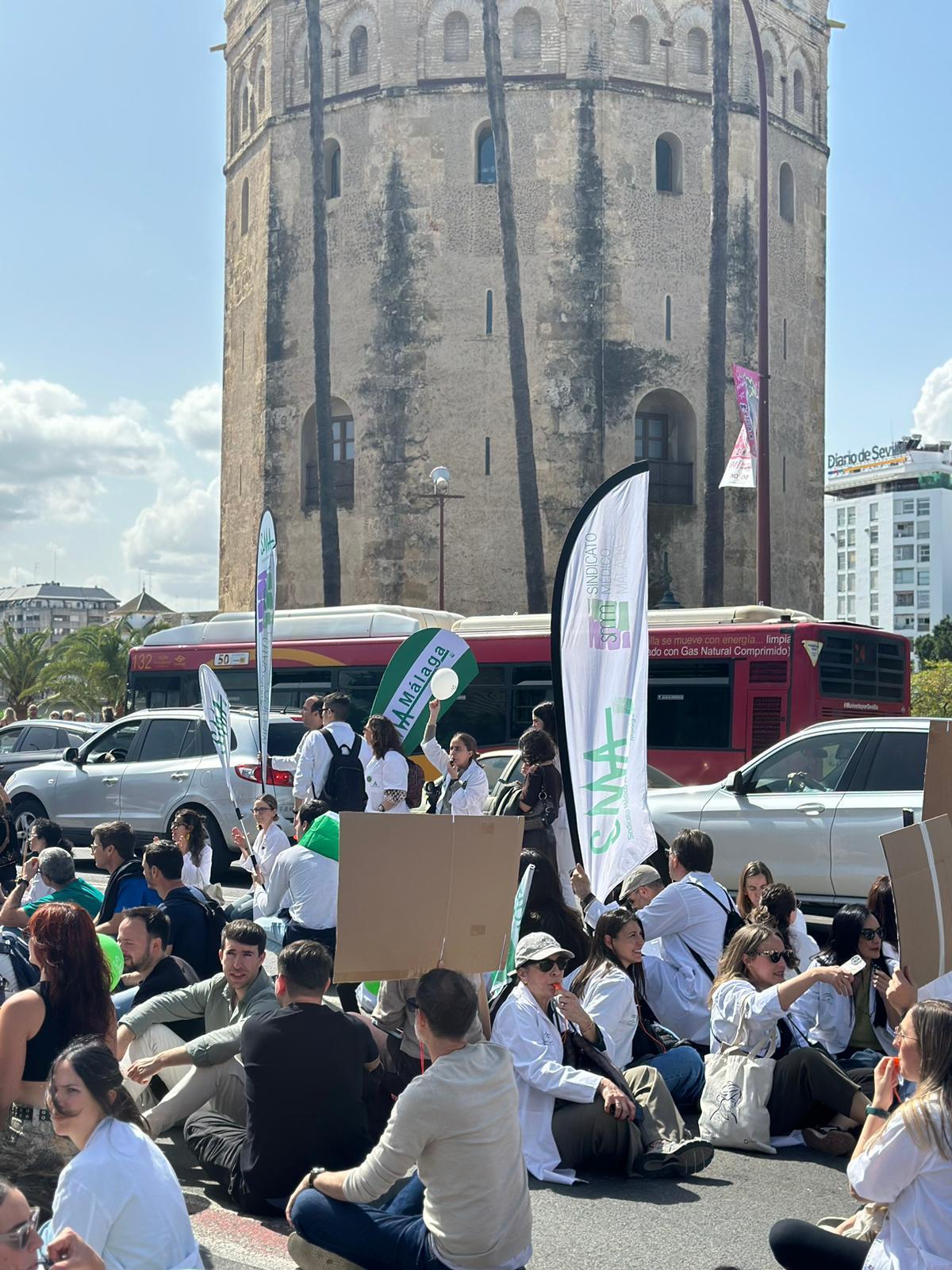 Manifestación del SMA por el Estatuto Marco del Ministerio de Sanidad en Sevilla.