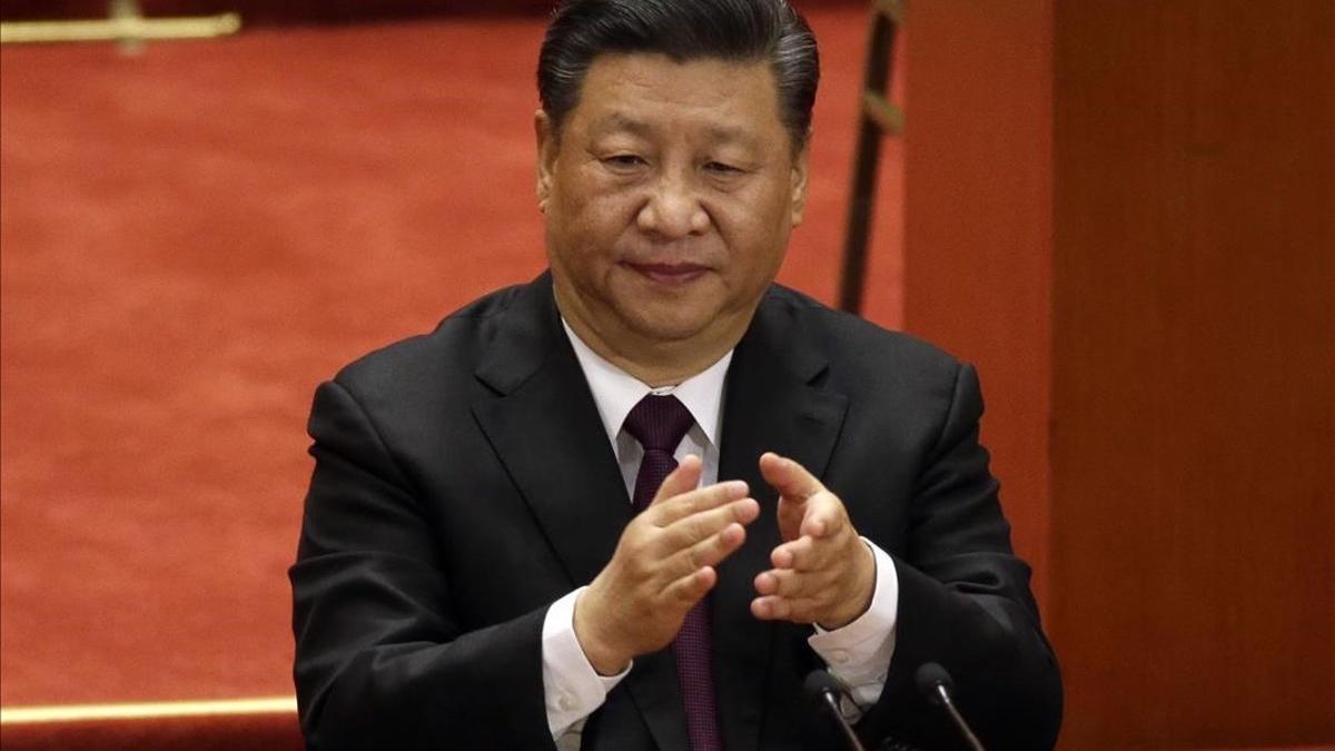 El presidente chino, Xi Jinping, durante el acto de celebración del 40º aniversario de la apertura del país.