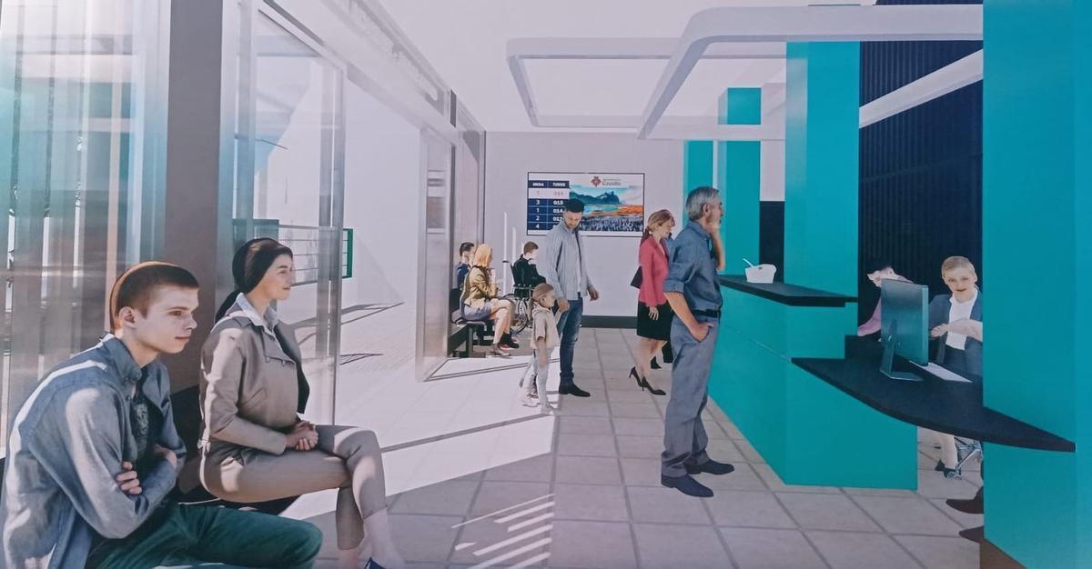 Imagen de cómo quedará la recepción del inmueble una vez remodelado.
