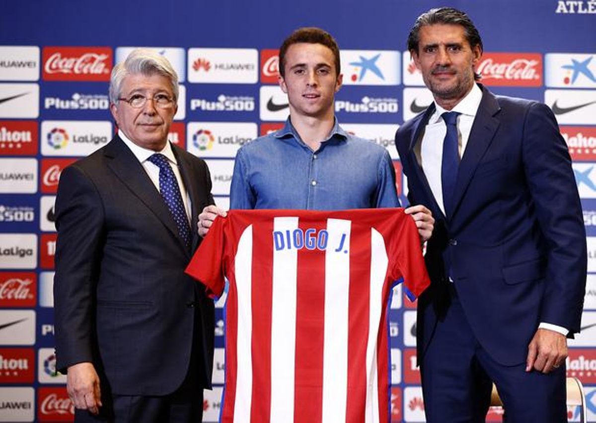 Diogo Jota, en su presentación con el Atlético.