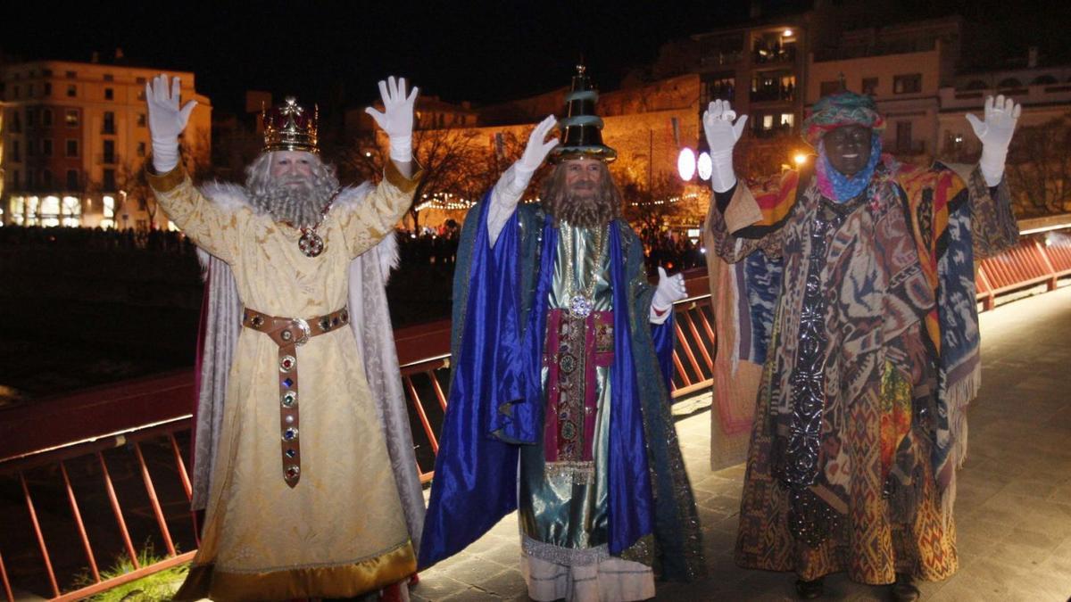 Els tres reis arribant al centre de Girona. | MARC MARTÍ