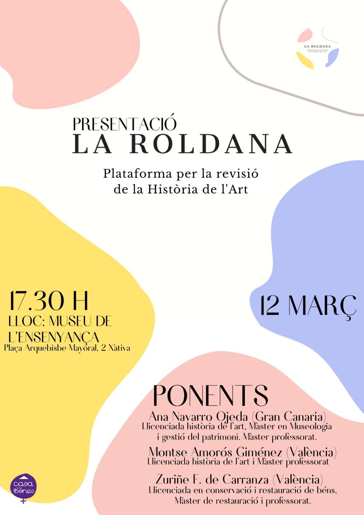 Presentan en Xátiva la plataforma “La Roldana”, que pretende visibilizar a las mujeres artistas de todas las épocas