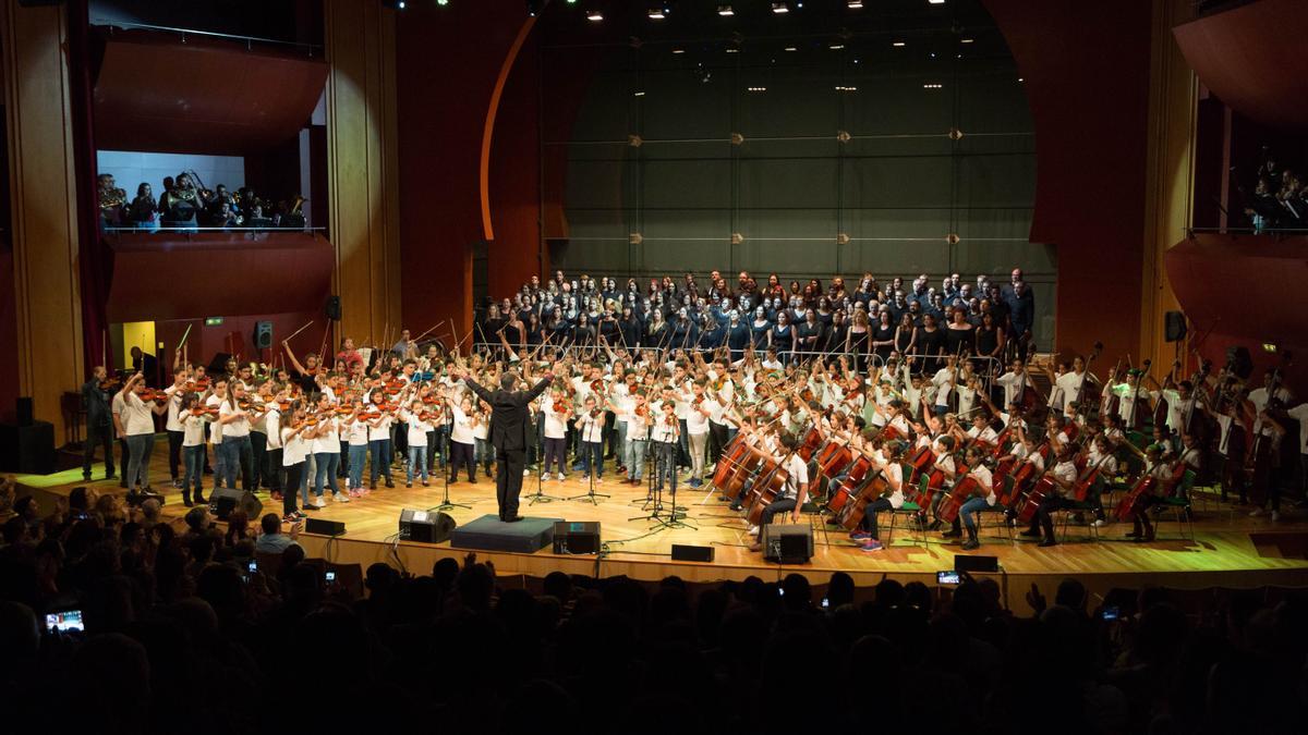 Barrios Orquestados durante el concierto de 2019 en el Auditorio Alfredo Kraus.