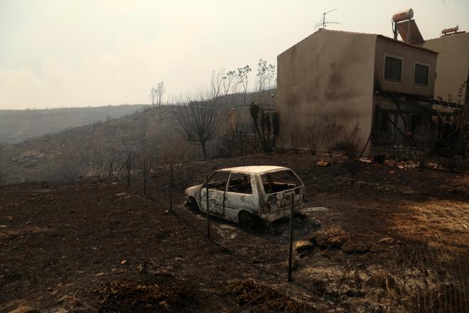 Wildfire in Greeces Attica region