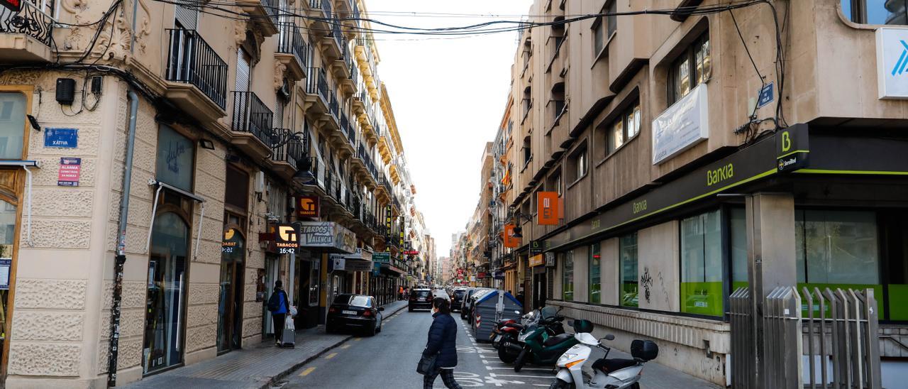 Calle Pelayo de València donde estaba previsto ubicar los arcos chinos.