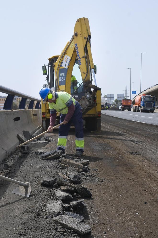 Comienzan las obras en la Circunvalación de Las Palmas de Gran Canaria (GC-3), en el tramo que atraviesa el barranco Guiniguada