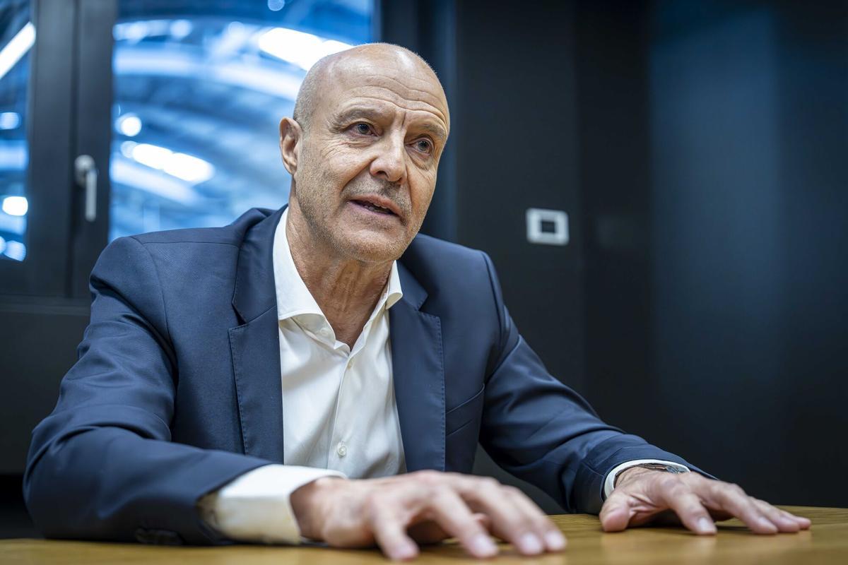 El presidente de Alimentaria, Toni Llorens, en un momento de la entrevista.