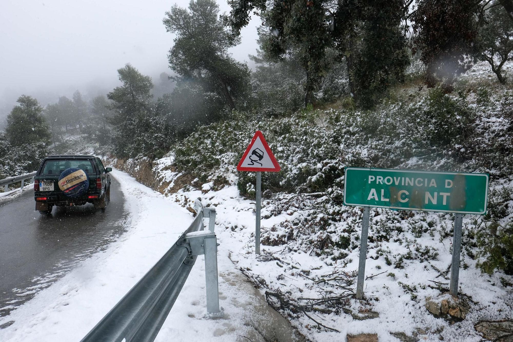 Nevada en el Alto Vinalopó