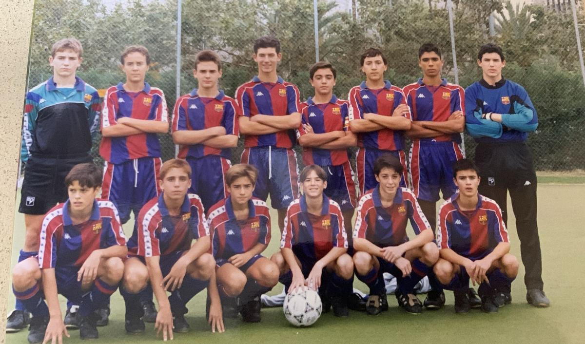 Xavi y Chava Jiménez, en el cadete del Barça en 1995