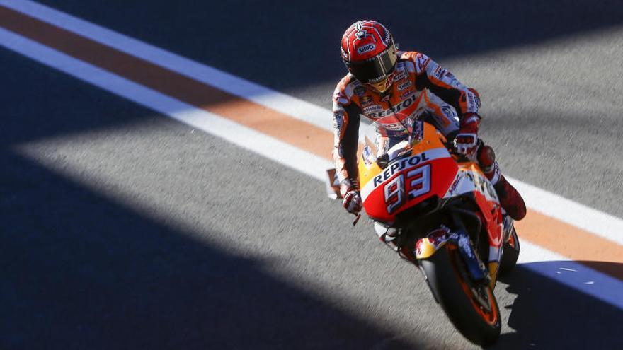 Marc Márquez en el circuito de Cheste.