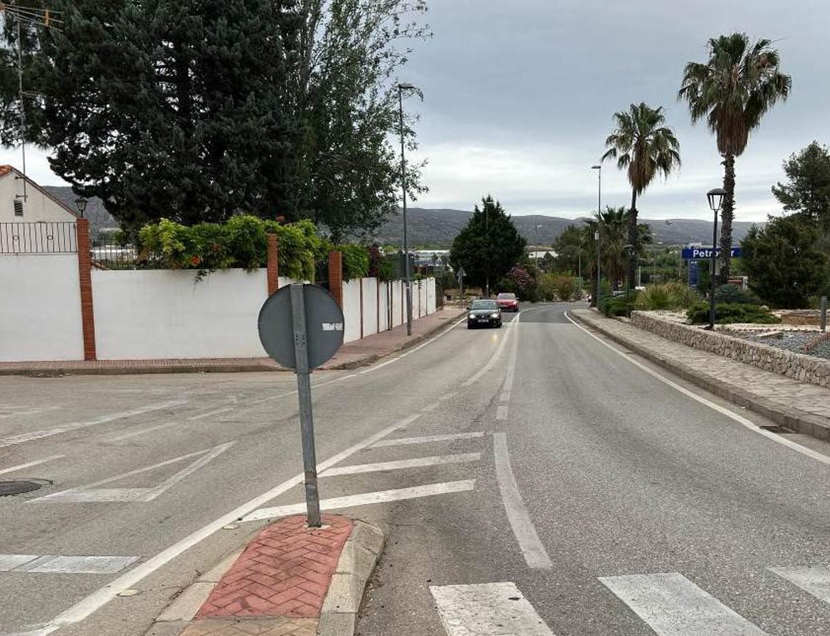 Salida del núcleo urbano de Vallada desde donde partirá la vía ciclopeatonal.