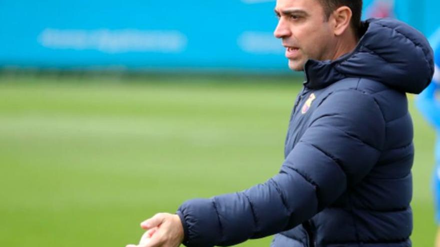 Xavi durant un entrenament