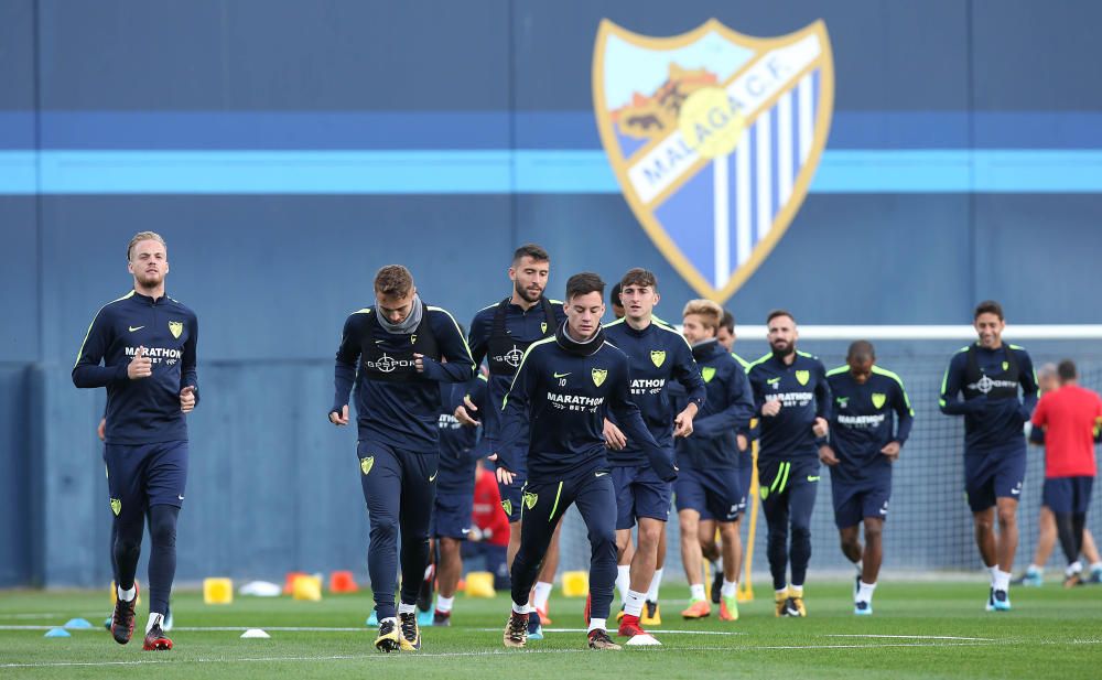 Entrenamiento del Málaga CF en la previa del Málaga CF-Levante UD